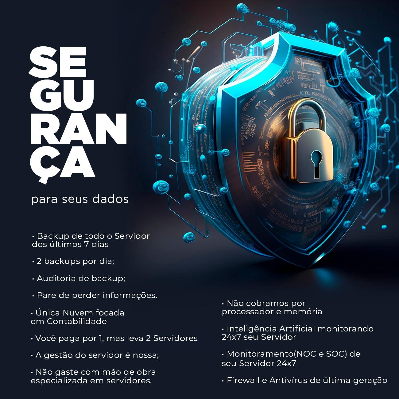 SERVIDOR NA NUVEM - 39 ACESSOS + 40GB ESPAÇO LIVRE